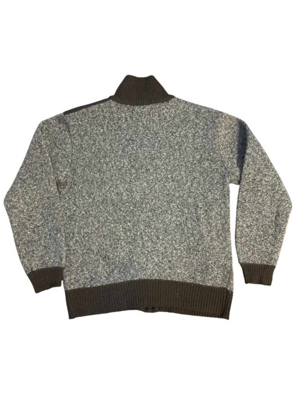 YeoKou Sz S Cashmere Wool Blend Zip Up Jacket Blue Fleece Lined Winter Sweater - Picture 8 of 10